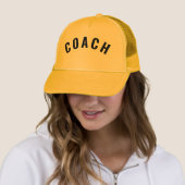 Anpassbare COACH-Textaussage Gelb Truckerkappe (Beispiel)