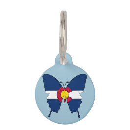 Anpassbare Colorado Flag Schmetterling kleine Begl Haustiermarke