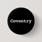 Anpassbare Coventry-Typografie Button (Vorderseite)
