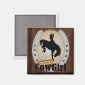 Anpassbare Cowgirl Rodeo Magnet (Vorderseite/Rückseite)