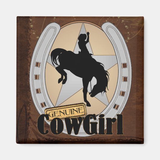 Anpassbare Cowgirl Rodeo Magnet (Vorne)