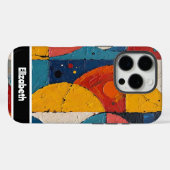 Anpassbare Cubist Blocks Telefonabdeckung Case-Mate iPhone Hülle (Rückseite (Horizontal))