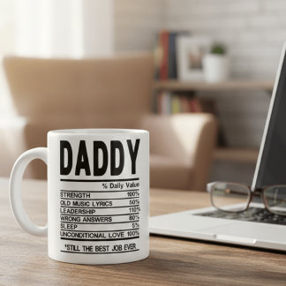 Anpassbare Daddy Nährwertangaben Tasse Personalisi