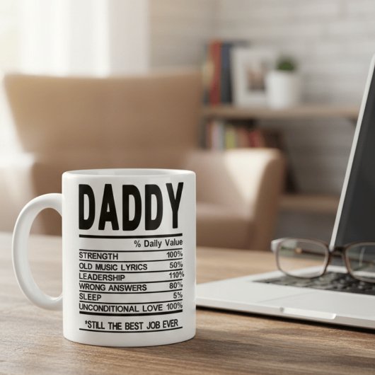 Anpassbare Daddy Nährwertangaben Tasse Personalisi