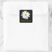 Anpassbare Daisy-Blume Vielen Dank Quadratischer Aufkleber (Tasche)