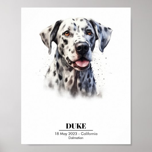 Anpassbare Dalmatiner-Dog-Poster Poster (Vorne)