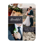 Anpassbare, dankbare Hochzeit im Herbst FotoCollag Magnet (Vertikal)