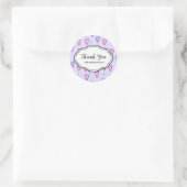 Anpassbare Dankbarkeit Sticker Pink Lila Hearts (Tasche)