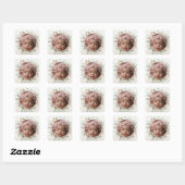 Anpassbare "Danke"-Sticker mit Fairy Frame Quadratischer Aufkleber (Blatt)