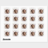 Anpassbare "Danke"-Sticker mit Fairy Frame Quadratischer Aufkleber (Blatt)