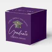 Anpassbare Dark Lila Modern Graduation Party Geschenkschachtel (Vorderseite)