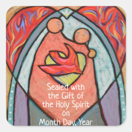 Anpassbare Datumsklammern für die Bestätigung Quadratischer Aufkleber