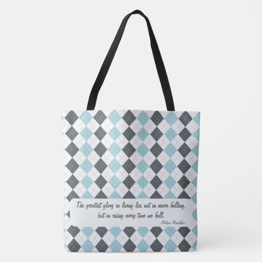 Anpassbare Diamond Karo Karierte Elegante Tasche (Vorderseite)