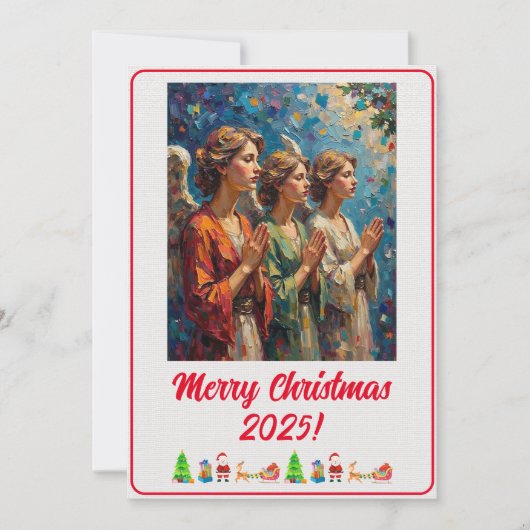 Anpassbare digitale Weihnachtsengel-Ölgemälde Karte (Vorderseite)