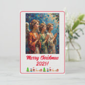 Anpassbare digitale Weihnachtsengel-Ölgemälde Karte (Stehend Vorderseite)