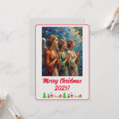 Anpassbare digitale Weihnachtsengel-Ölgemälde Karte (Vorderseite/Rückseite Beispiel)