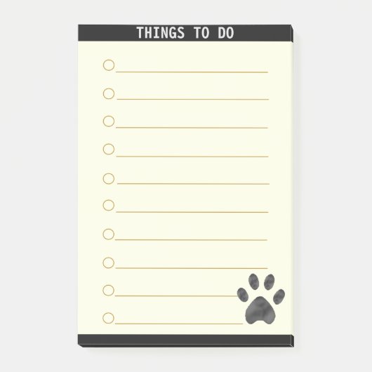 Anpassbare Dinge zu tun & süße Pfote Post-it Klebezettel (Vorderseite)