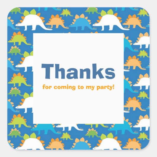 Anpassbare DINO-mite-Aufkleber Quadratischer Aufkleber (Vorderseite)