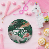 Anpassbare Dinosaurier Geburtstagskinder Jurassic Pappteller (Party)