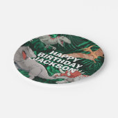 Anpassbare Dinosaurier Geburtstagskinder Jurassic Pappteller (Schrägansicht)