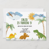 Anpassbare Dinosaurier T-Rex Geburtstag Einladung (Vorderseite)