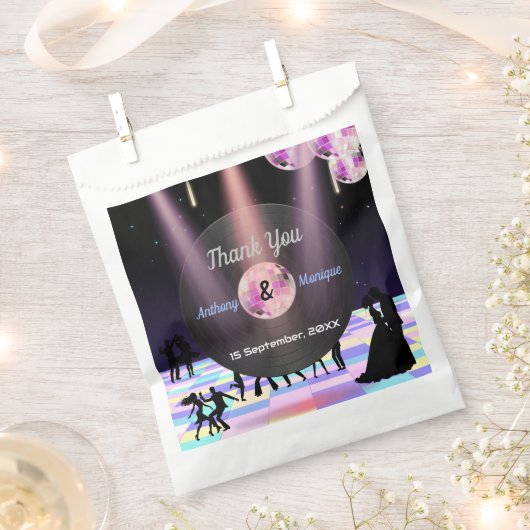 Anpassbare Disco-Hochzeit Geschenktütchen (Ausgeschnitten)