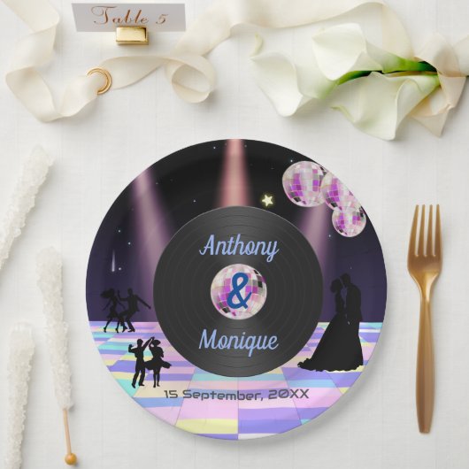 Anpassbare Disco-Hochzeit Pappteller (Hochzeit)