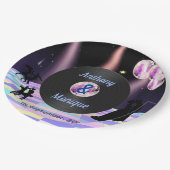Anpassbare Disco-Hochzeit Pappteller (Schrägansicht)