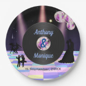 Anpassbare Disco-Hochzeit Pappteller (Vorderseite)