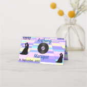 Anpassbare Disco-Hochzeit Platzkarte (Rückseite)