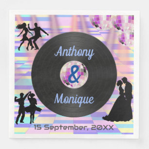 Anpassbare Disco-Hochzeit Serviette