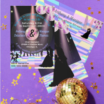 Anpassbare Disco-Hochzeitseinladung