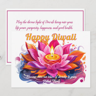 Anpassbare Diya-Träume Diwali-Karte Einladung