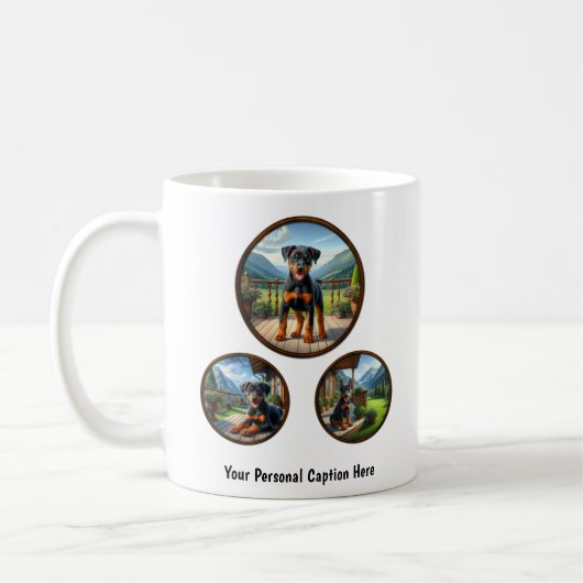 Anpassbare Doberman Pinscher Puppy Kaffeetasse (Links)