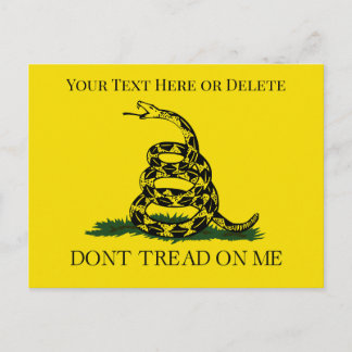Anpassbare Don't Tread on Me Snake Gadsden Flag Postkarte