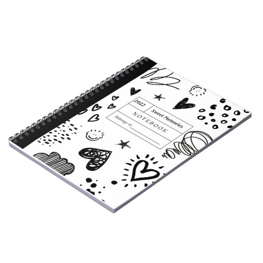 Anpassbare Doodle-White-Notebook Notizblock (Linke Seite)