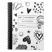 Anpassbare Doodle-White-Notebook Notizblock (Vorderseite)