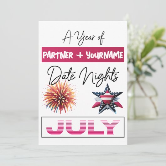 Anpassbare doppelseitige Bankkarte für Juli Dankeskarte (Stehend Vorderseite)