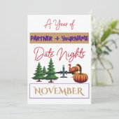 Anpassbare doppelseitige Notenkarte für November Dankeskarte (Stehend Vorderseite)