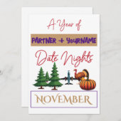 Anpassbare doppelseitige Notenkarte für November Dankeskarte (Vorne/Hinten)