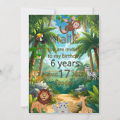 Anpassbare DschungelParty Einladung (Vorderseite)