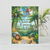 Anpassbare DschungelParty Einladung (Stehend Vorderseite)