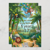 Anpassbare DschungelParty Einladung (Vorne/Hinten)