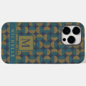 Anpassbare dunkelblaue Aquamarine grüne Geometrie Case-Mate iPhone Hülle (Rückseite (Horizontal))