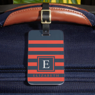 Anpassbare dunkelblaue Farbe - Blockstile Gepäckanhänger