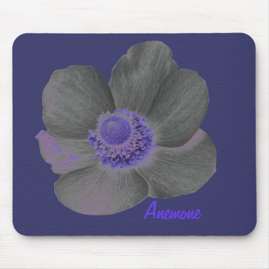 Anpassbare Dunkle Träume Anemone Blume Mousepad (Vorne)