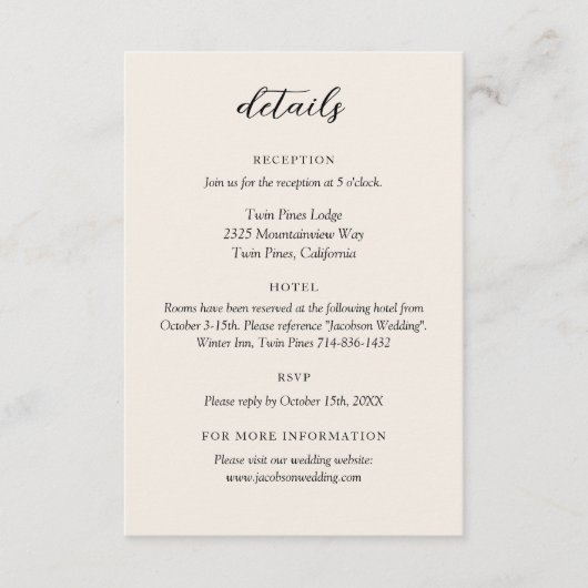 Anpassbare Dusty-Rose Begleitkarte (Vorderseite)