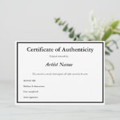 Anpassbare Echtheitsbescheinigung für Kunst Dankeskarte (Stehend Vorderseite)