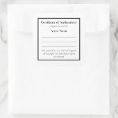 Anpassbare Echtheitsbescheinigung Quadratischer Aufkleber (Tasche)