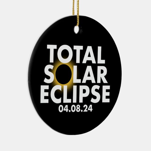 Anpassbare Eclipse 2024 Keramik Ornament (Rechts)